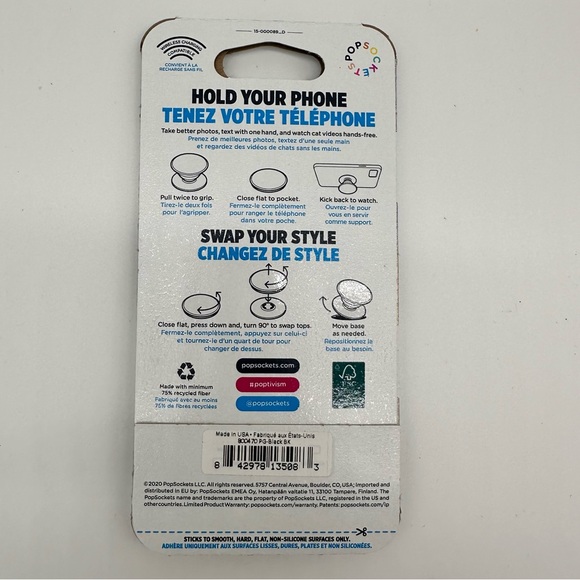 PopSockets: PopGrip with Swappable Top for Phones and Tablets - Black - Picture 7 of 7